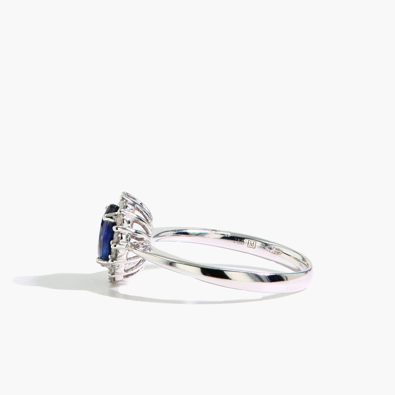 Blue Sapphire Oval Halo Ring