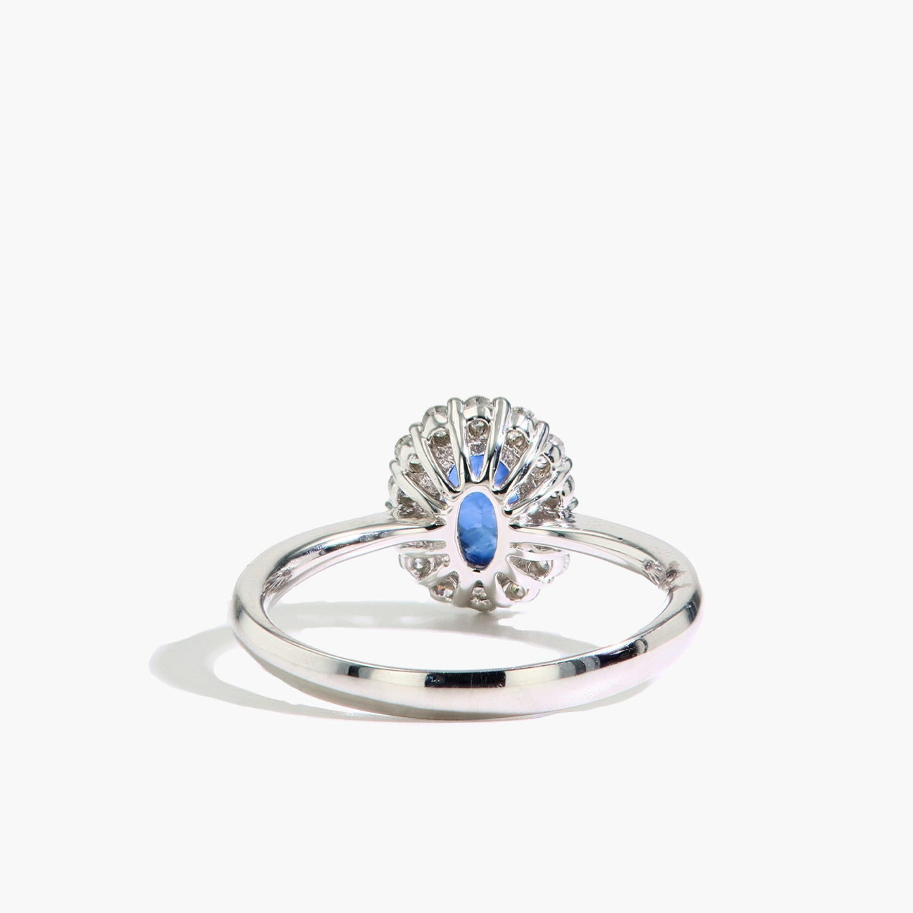 Blue Sapphire Oval Halo Ring