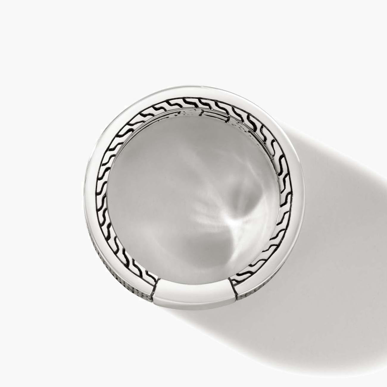 John Hardy Classic Chain Silver and Black Rhodium 11.5mm Band Ring