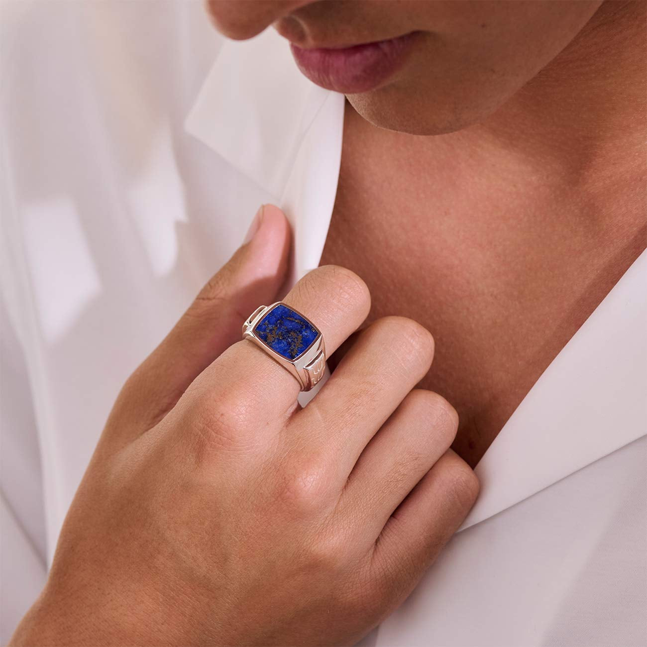 John Hardy Lapis Lazuli Silver Signet Ring