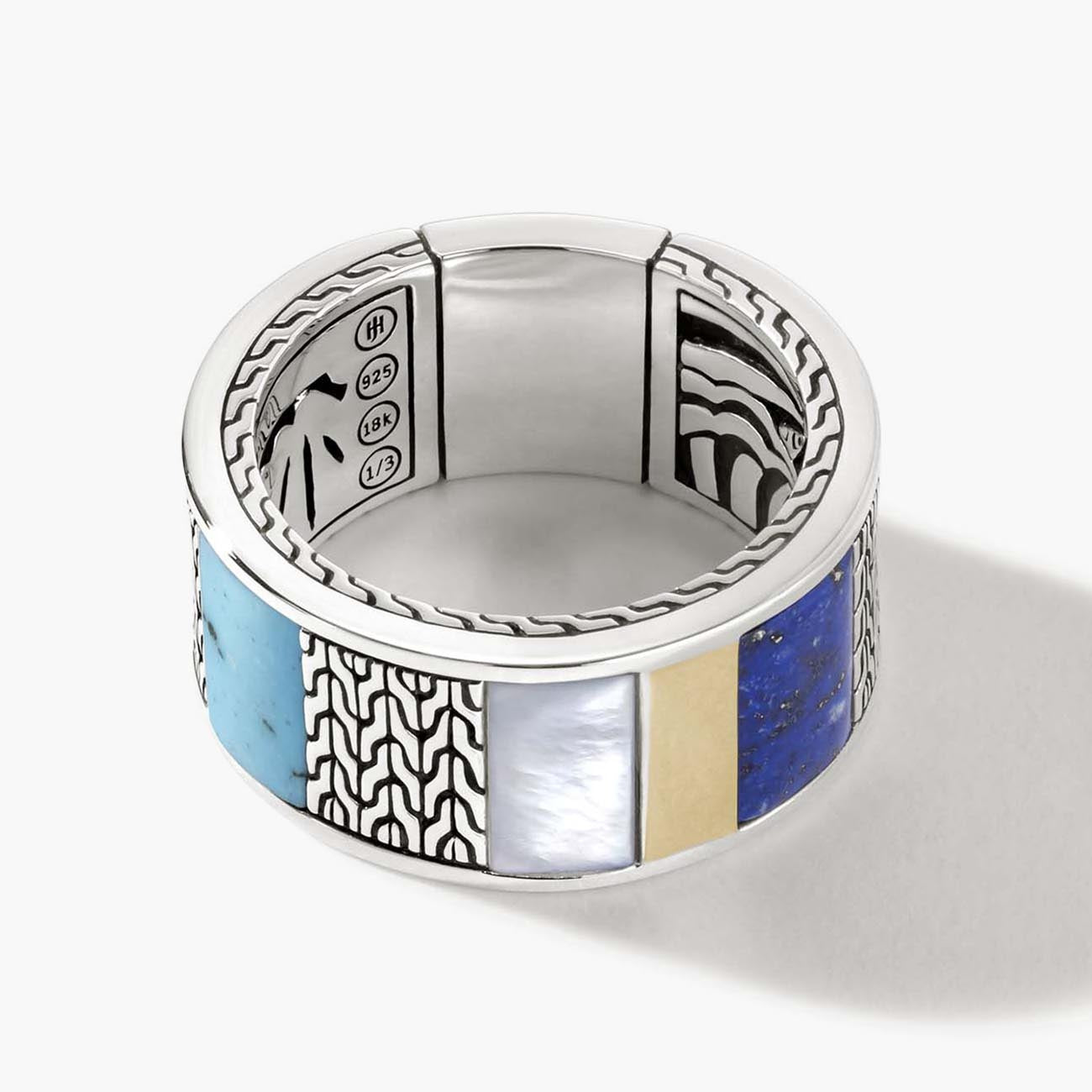 John Hardy Classic Chain Collection 18K Gold and Silver Band Ring