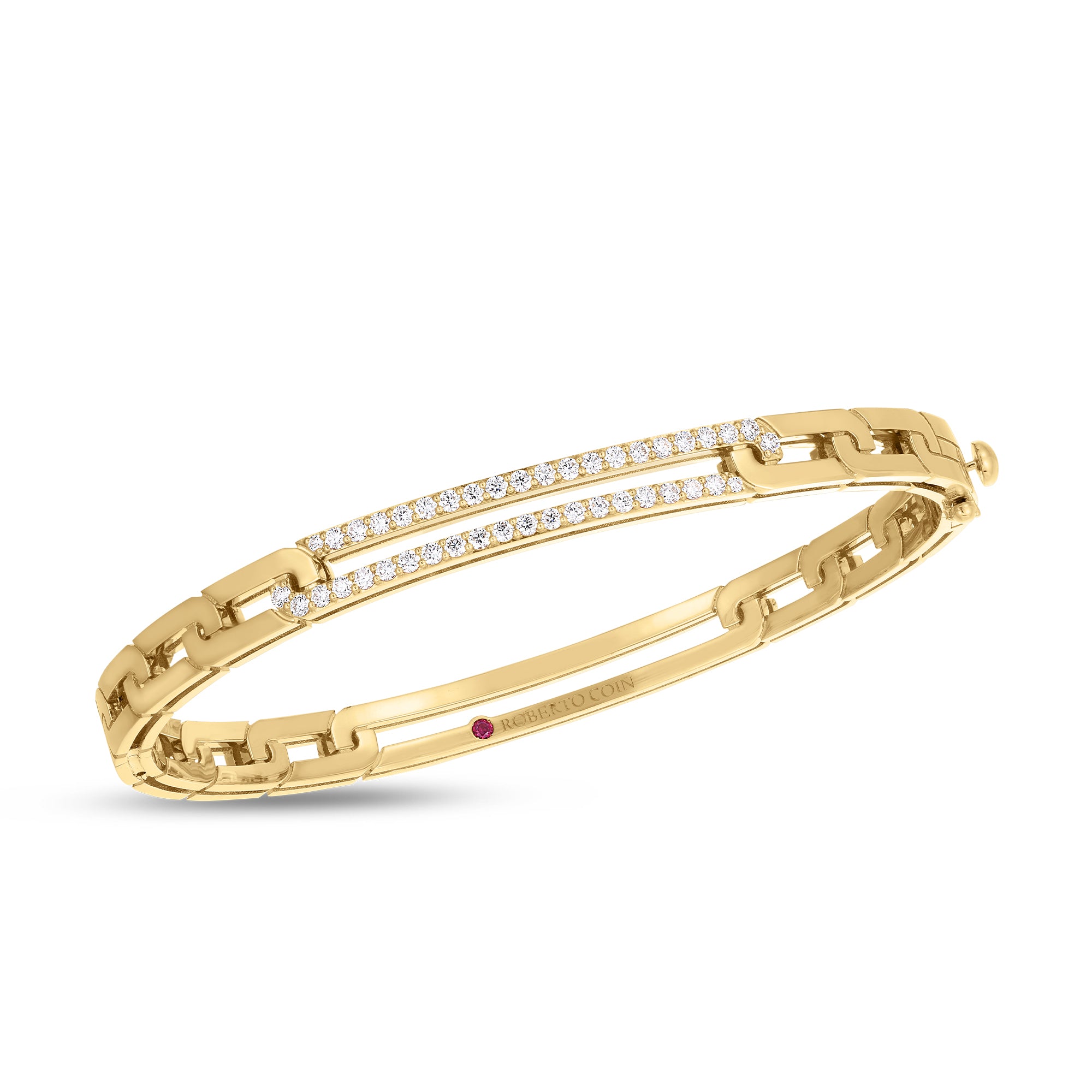 Roberto Coin Navarra Diamond Elongated Paperclip Bangle