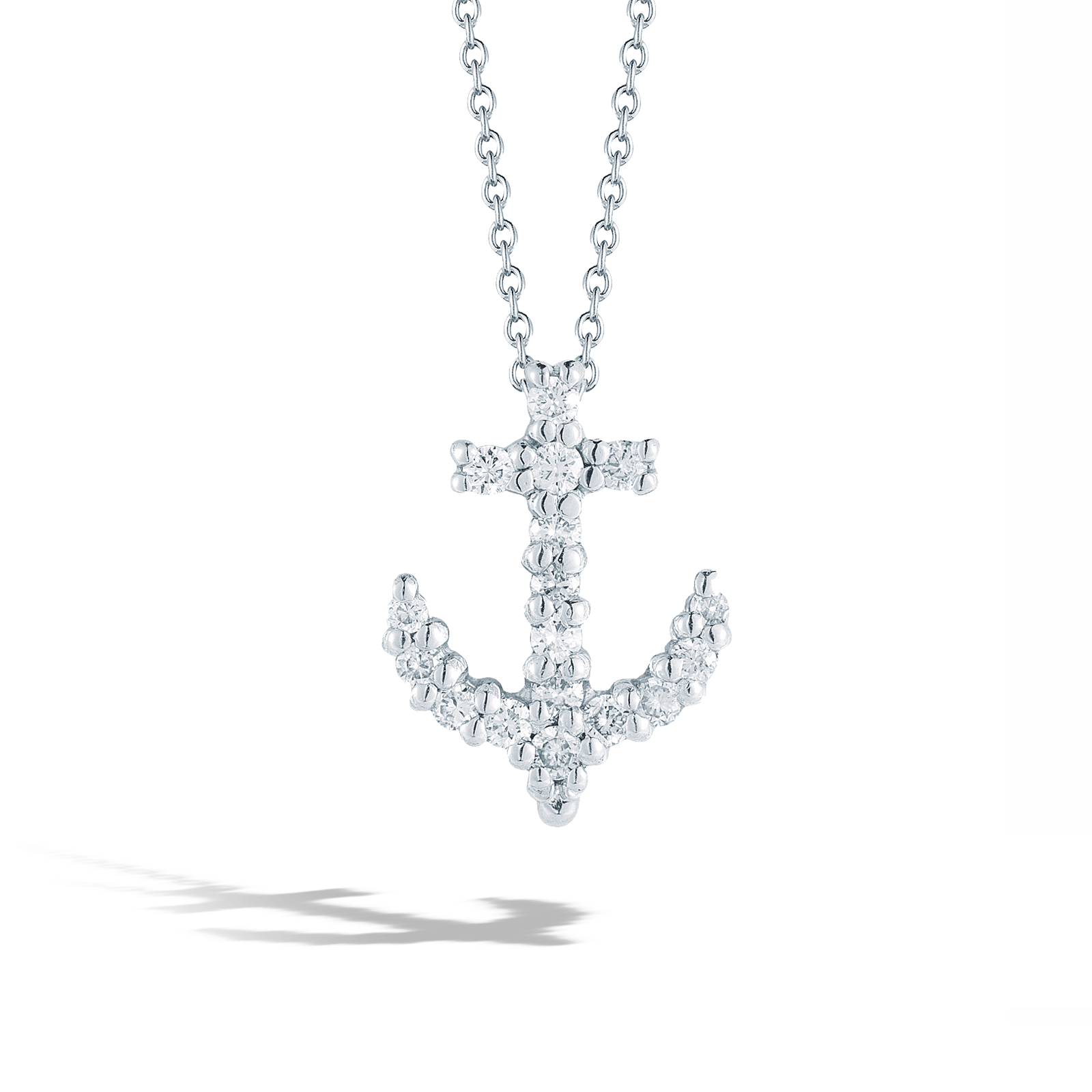 Roberto Coin Tiny Treasures Diamond Anchor Necklace