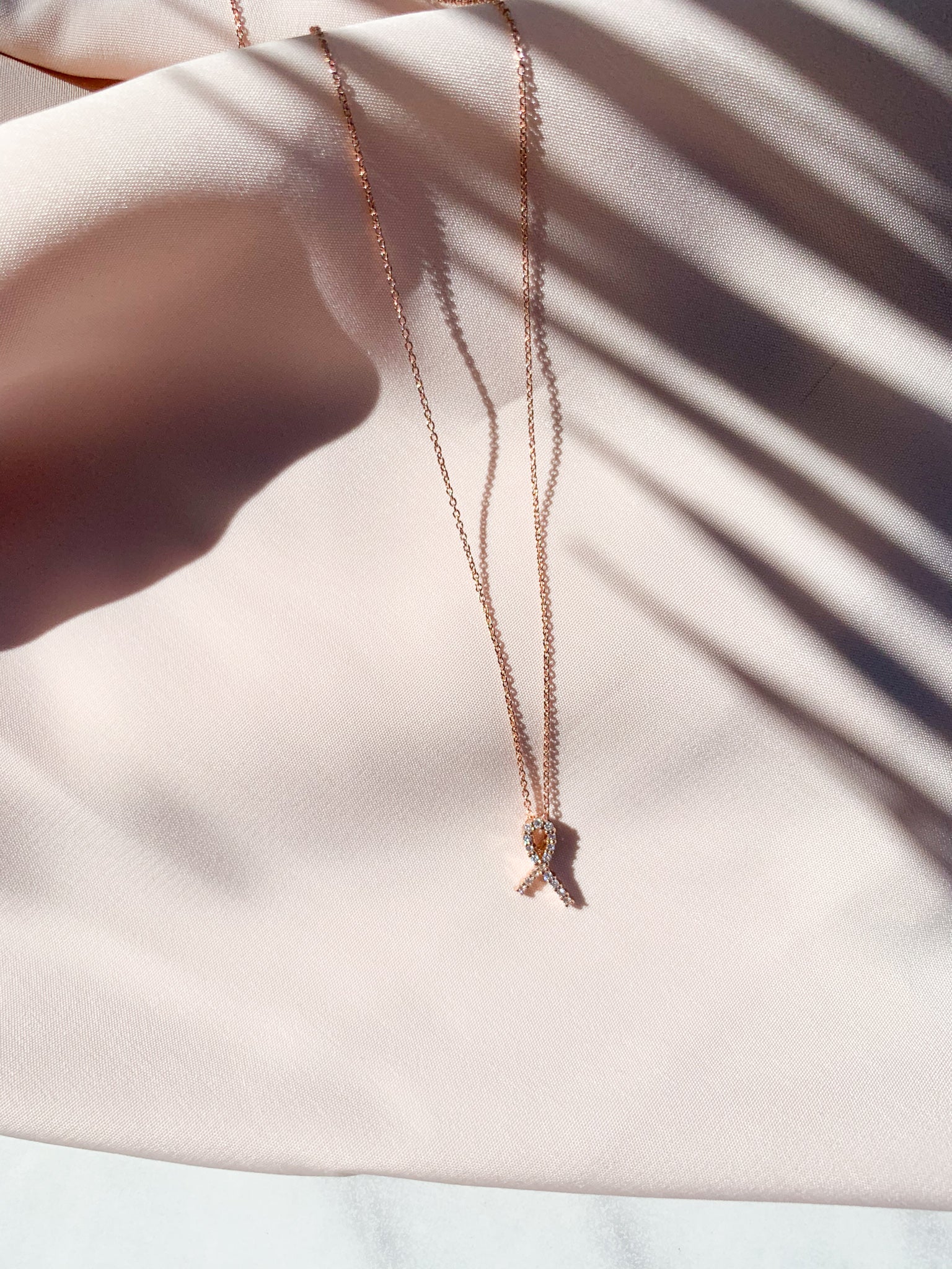 Roberto Coin Tiny Treasures Rose Gold Diamond Hope Pendant Necklace