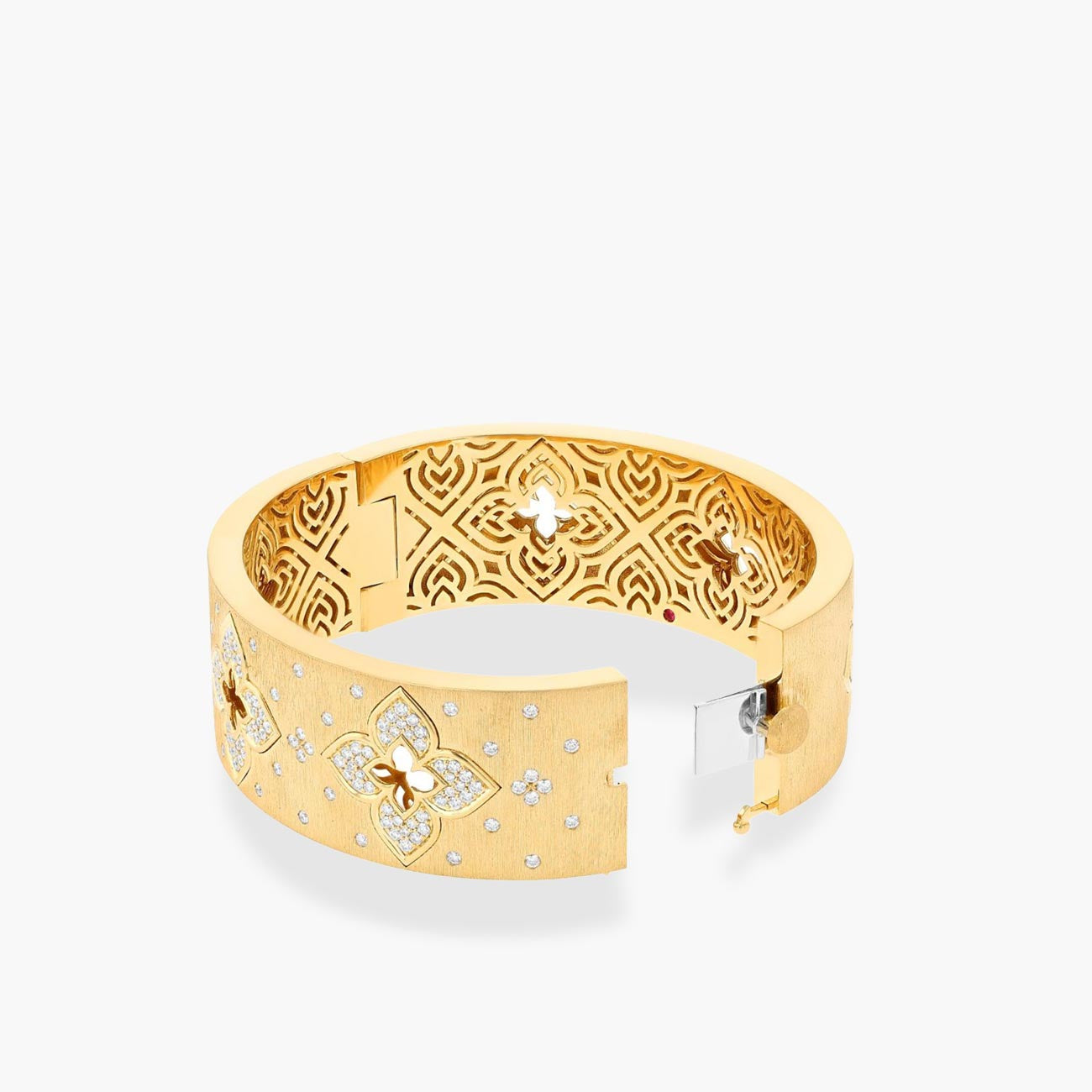 Roberto Coin Venetian Princess Diamond Satin Bangle in 18K Yellow Gold