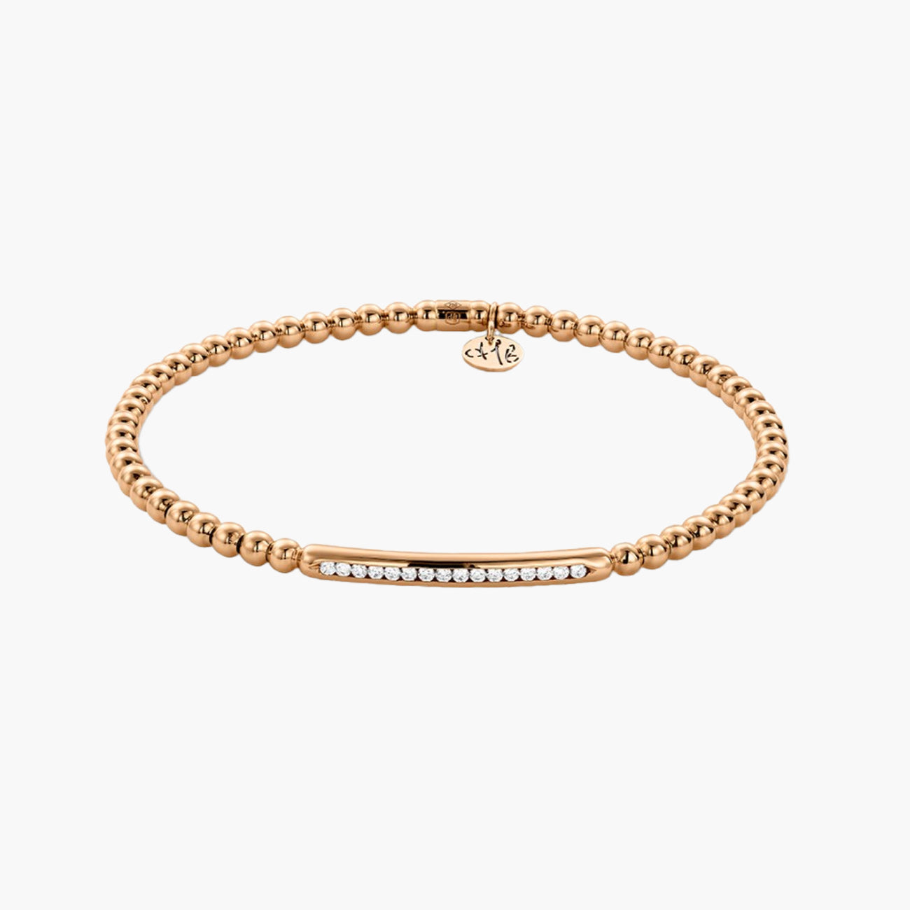 Hulchi Belluni Tresore Diamond Bar Gold Stretch Bracelet