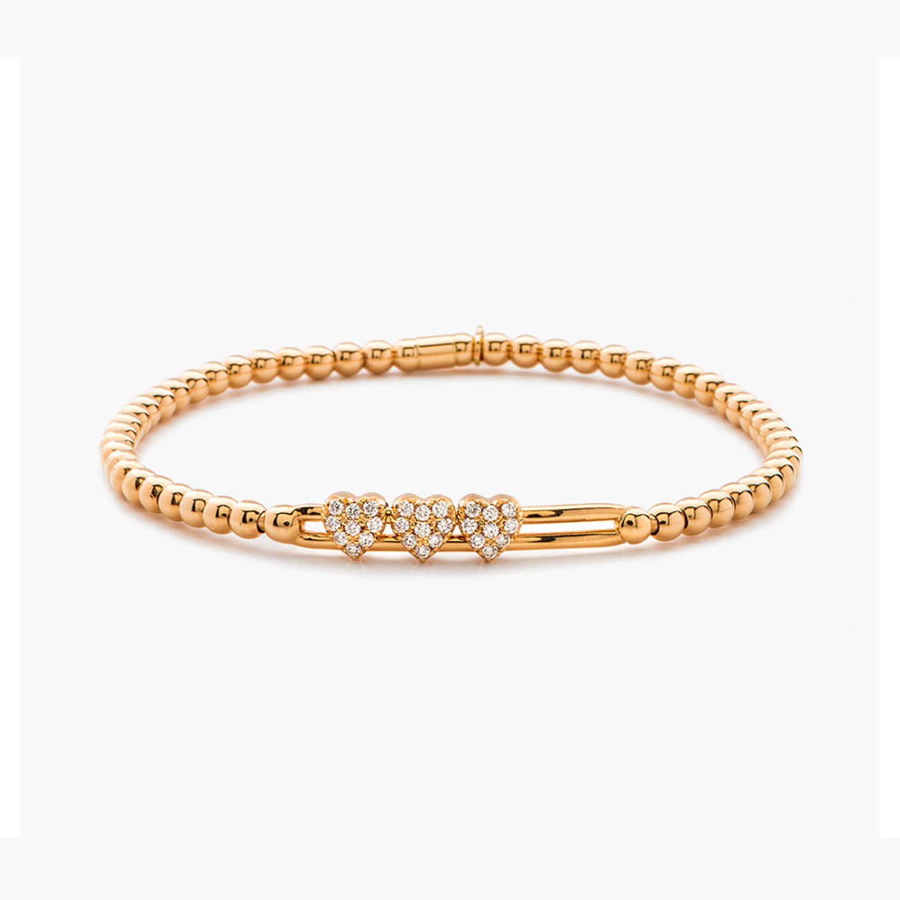Hulchi Belluni Tresore Gold Diamond Heart Stretch Bracelet