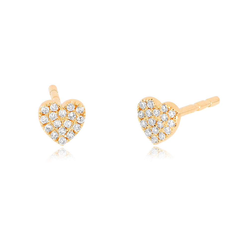 EF Collection Small Heart Diamond Earrings