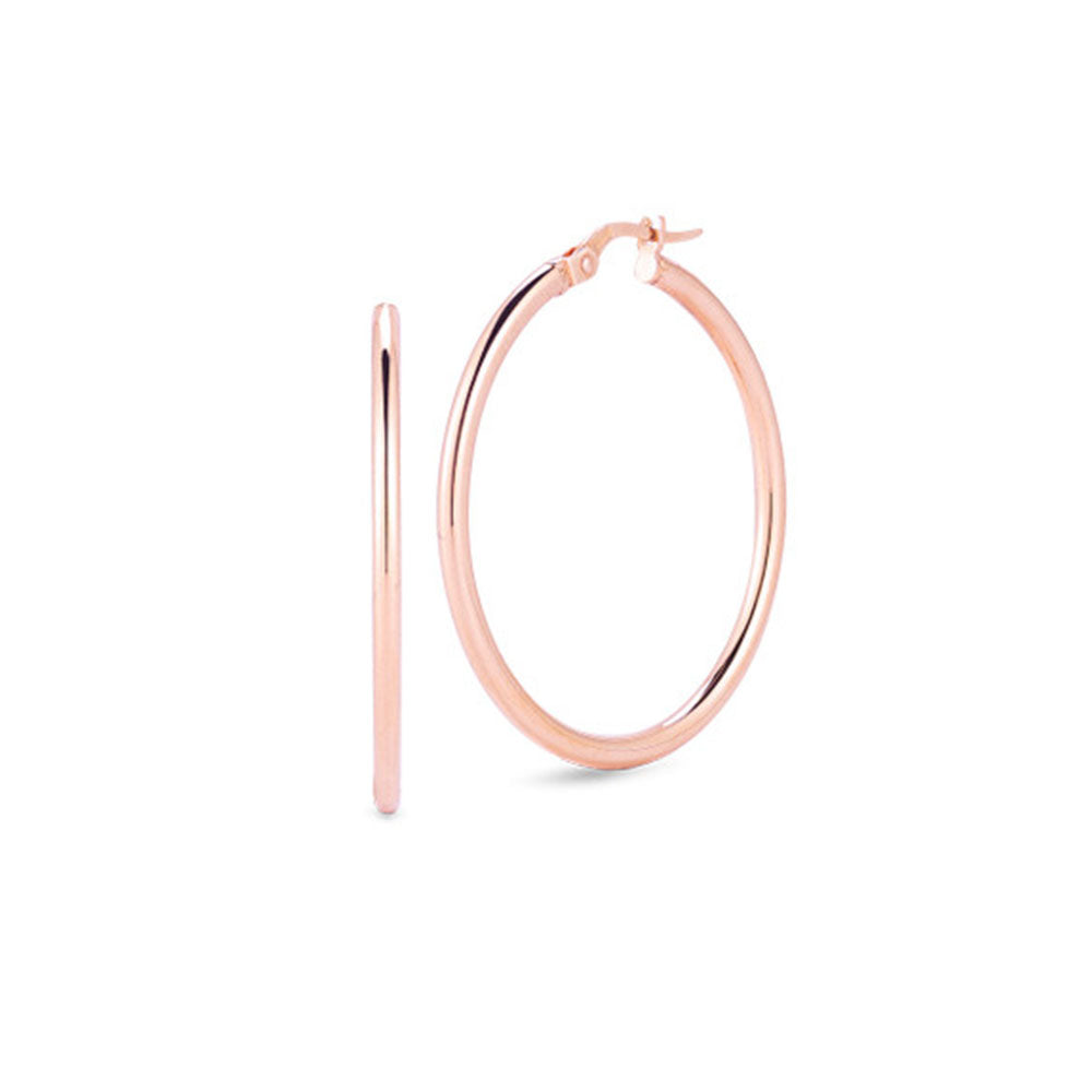 Roberto Coin Rose Gold 35mm Hoop Earrings