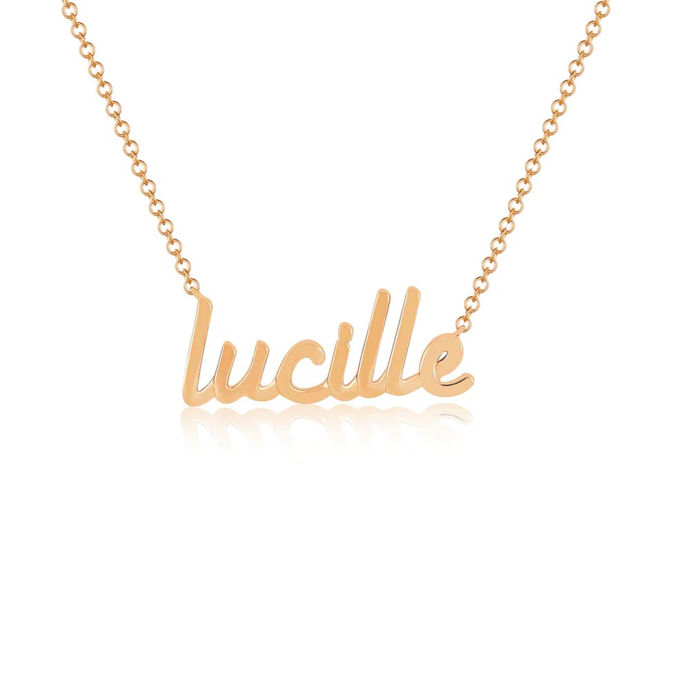 EF Collection Custom Script Gold Necklace