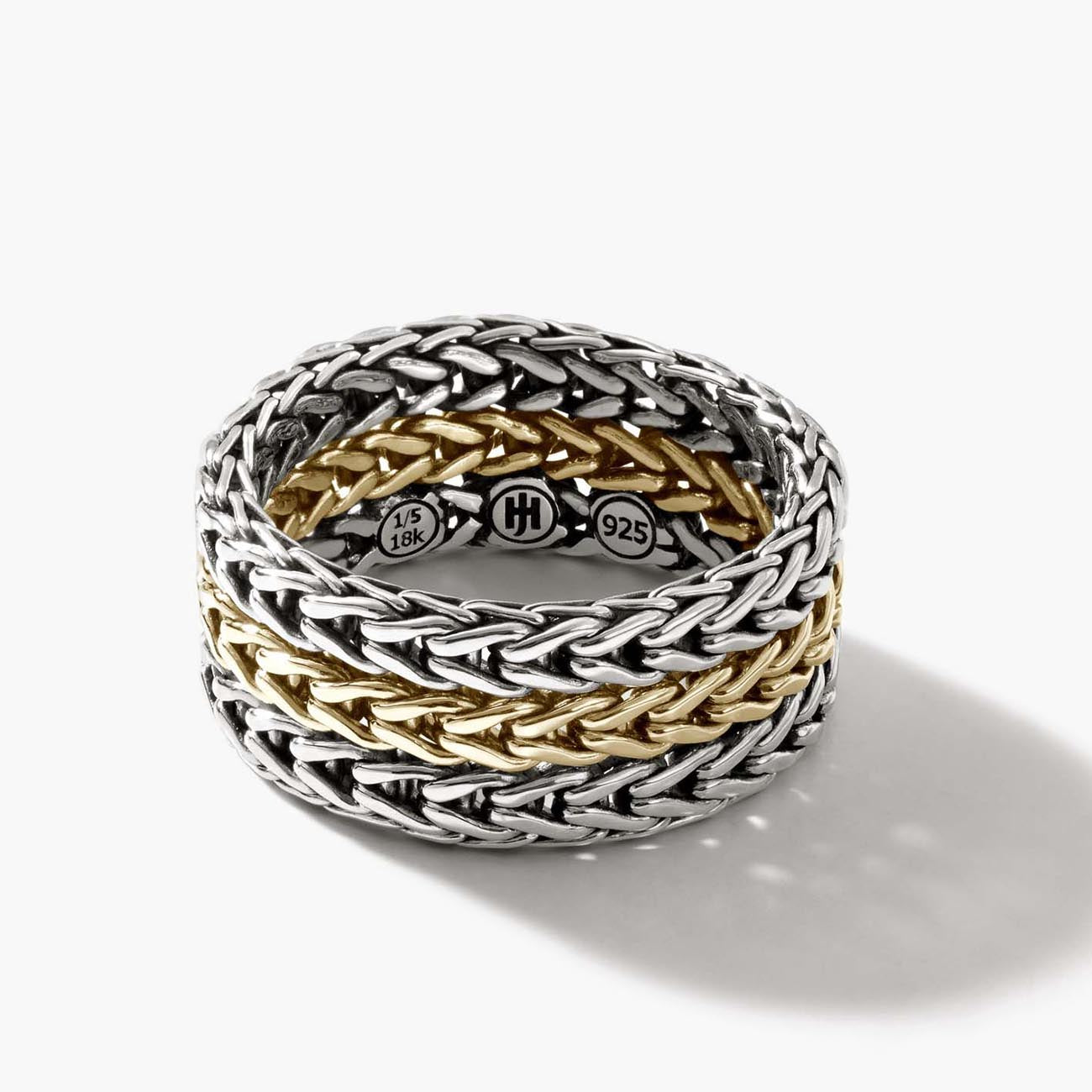 John Hardy Rata 18K Gold & Silver 9mm Ring