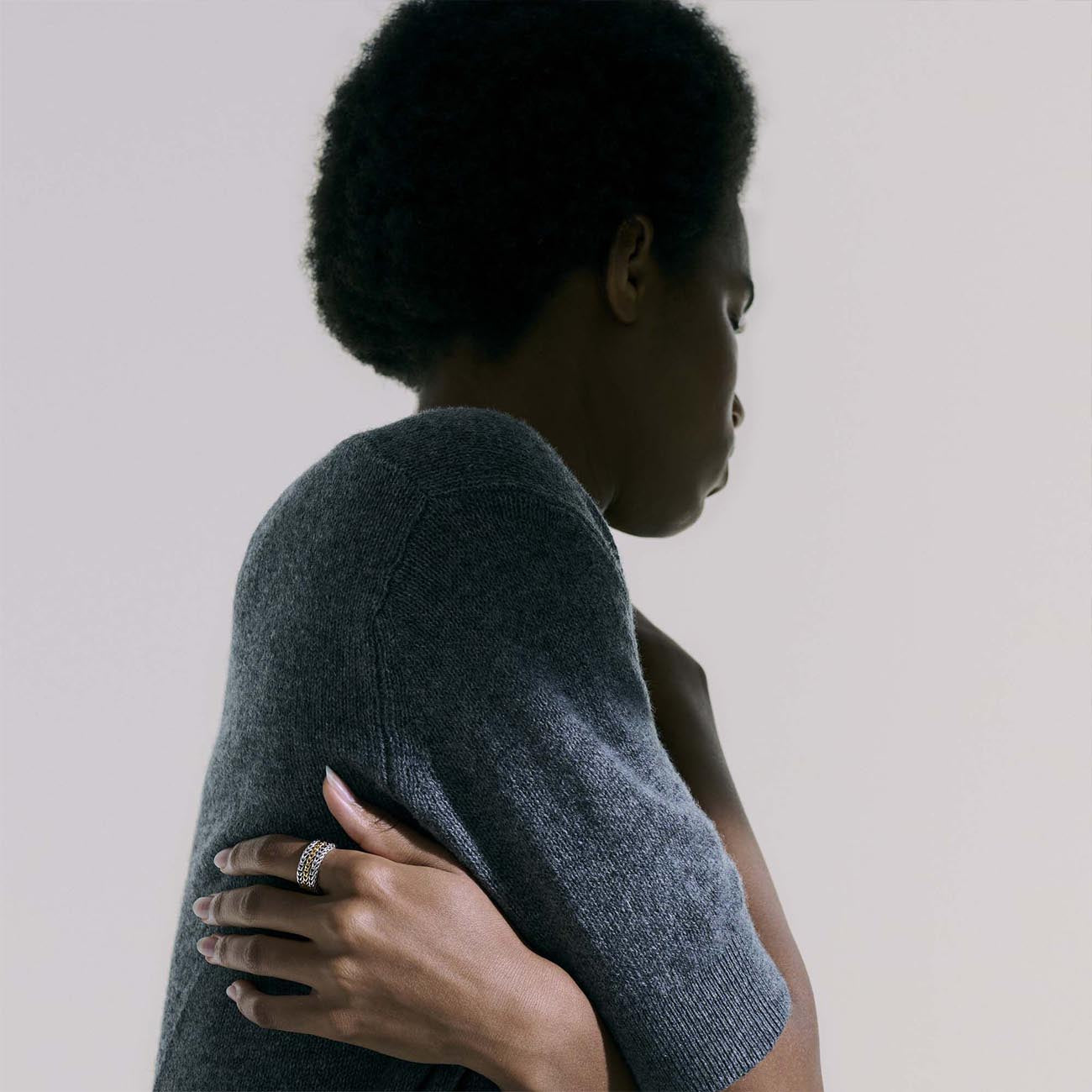 John Hardy Rata 18K Gold & Silver 9mm Ring