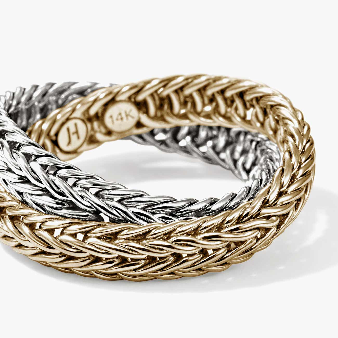 John Hardy Kami Two-Tone Crossover Chain Ring - 4.5mm