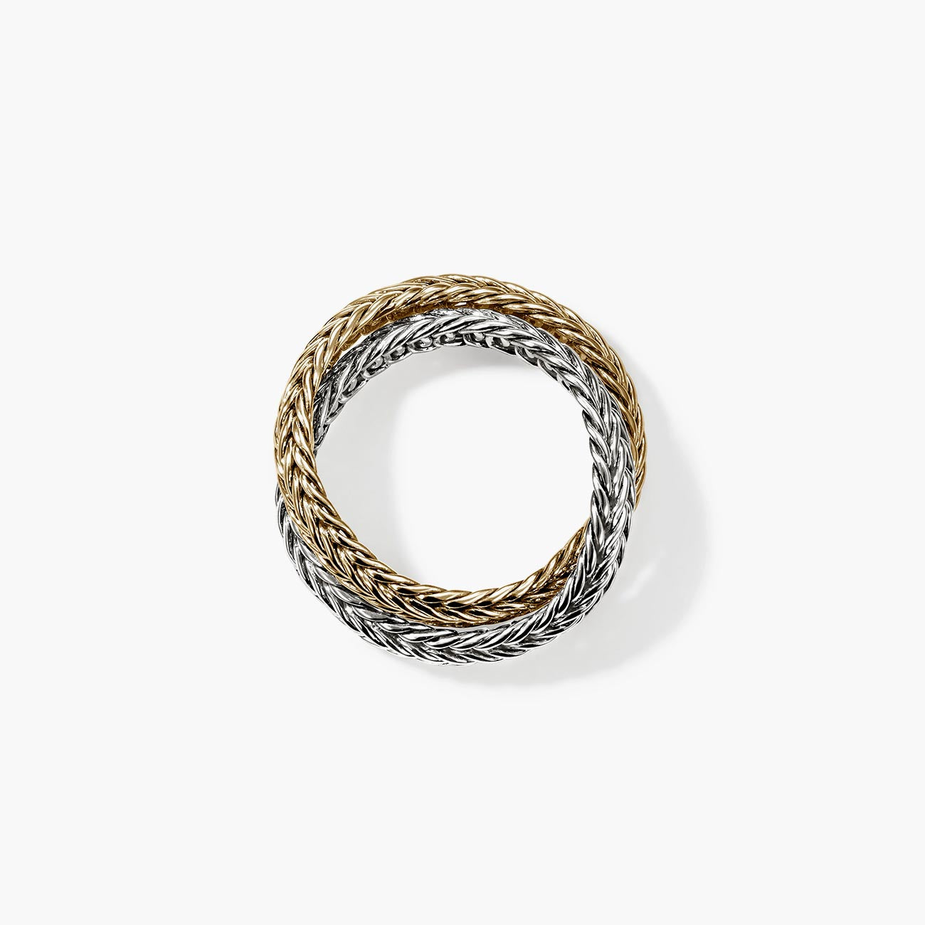 John Hardy Kami Two-Tone Crossover Chain Ring - 4.5mm