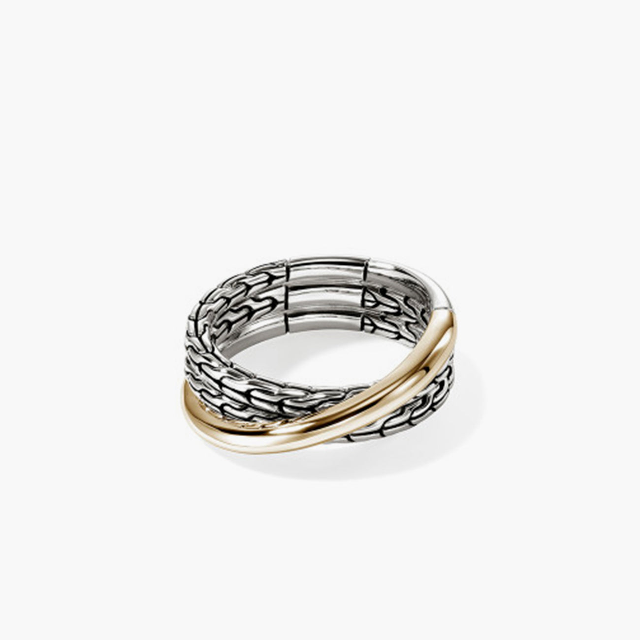 John Hardy Essentials 7mm Two-Tone Crossover Ring