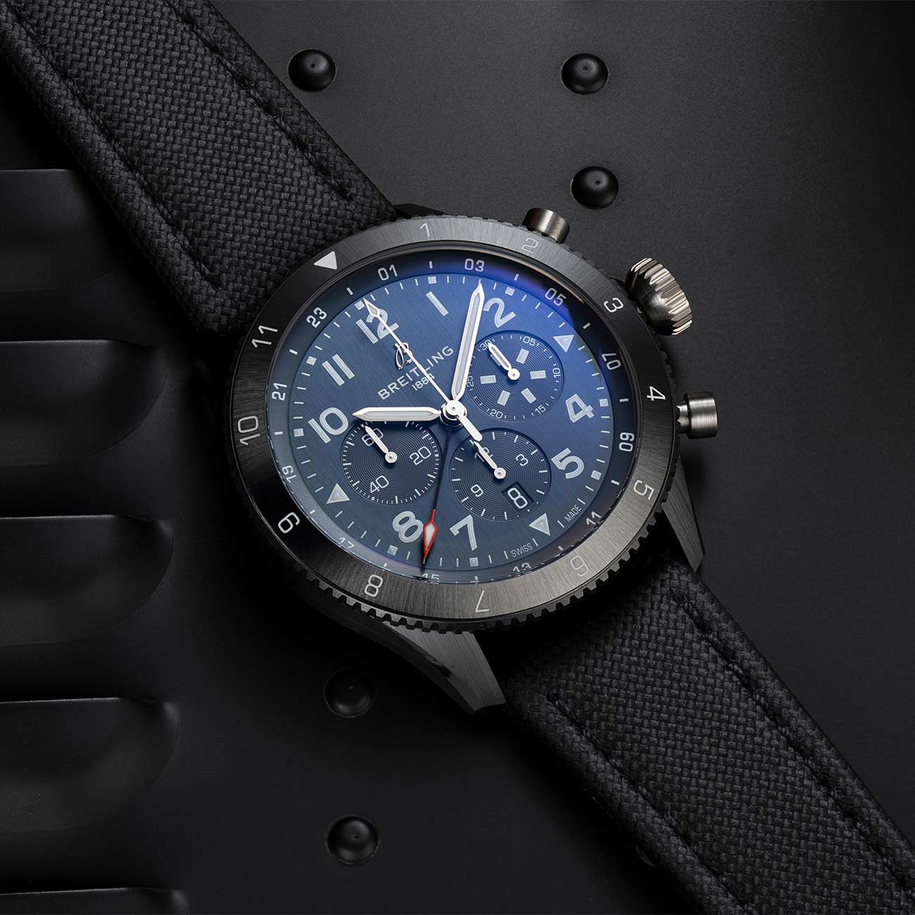 Breitling Super AVI B04 GMT Chronograph Corsair with Black Strap - 46mm