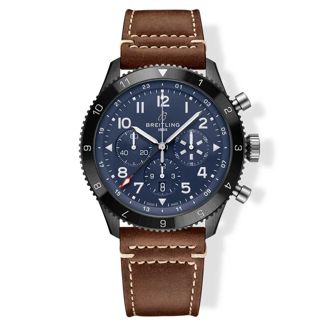 Breitling Super AVI B04 GMT Chronograph Corsair with Brown Strap - 46mm