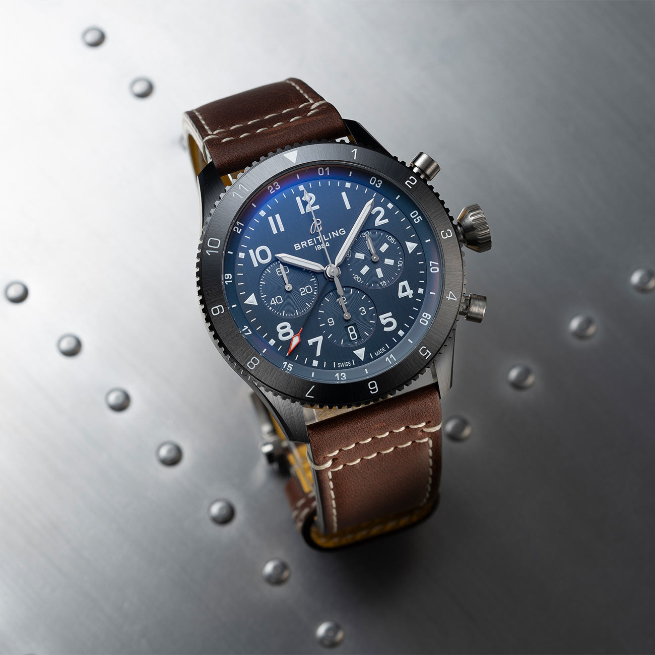 Breitling Super AVI B04 GMT Chronograph Corsair with Brown Strap - 46mm