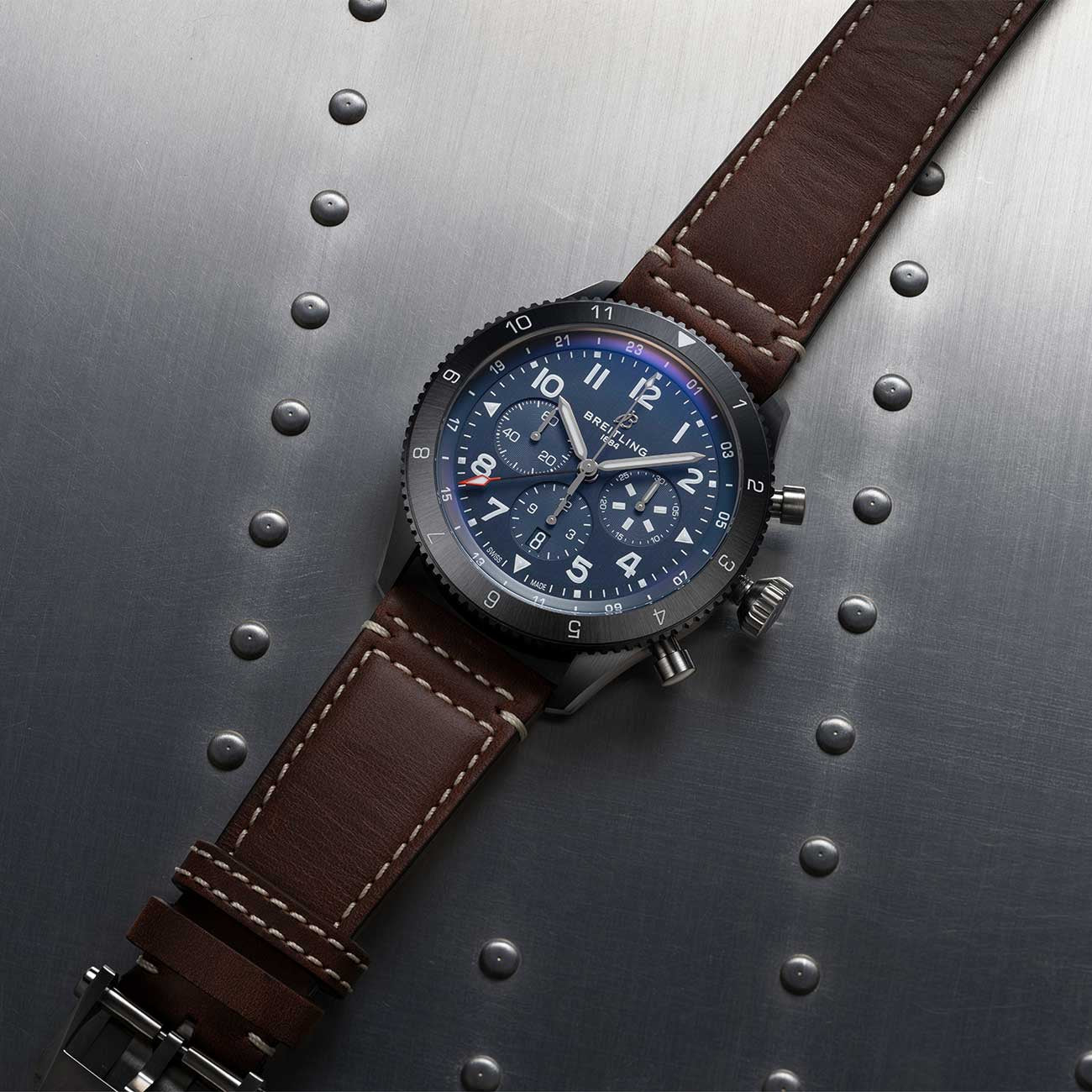 Breitling Super AVI B04 GMT Chronograph Corsair with Brown Strap - 46mm