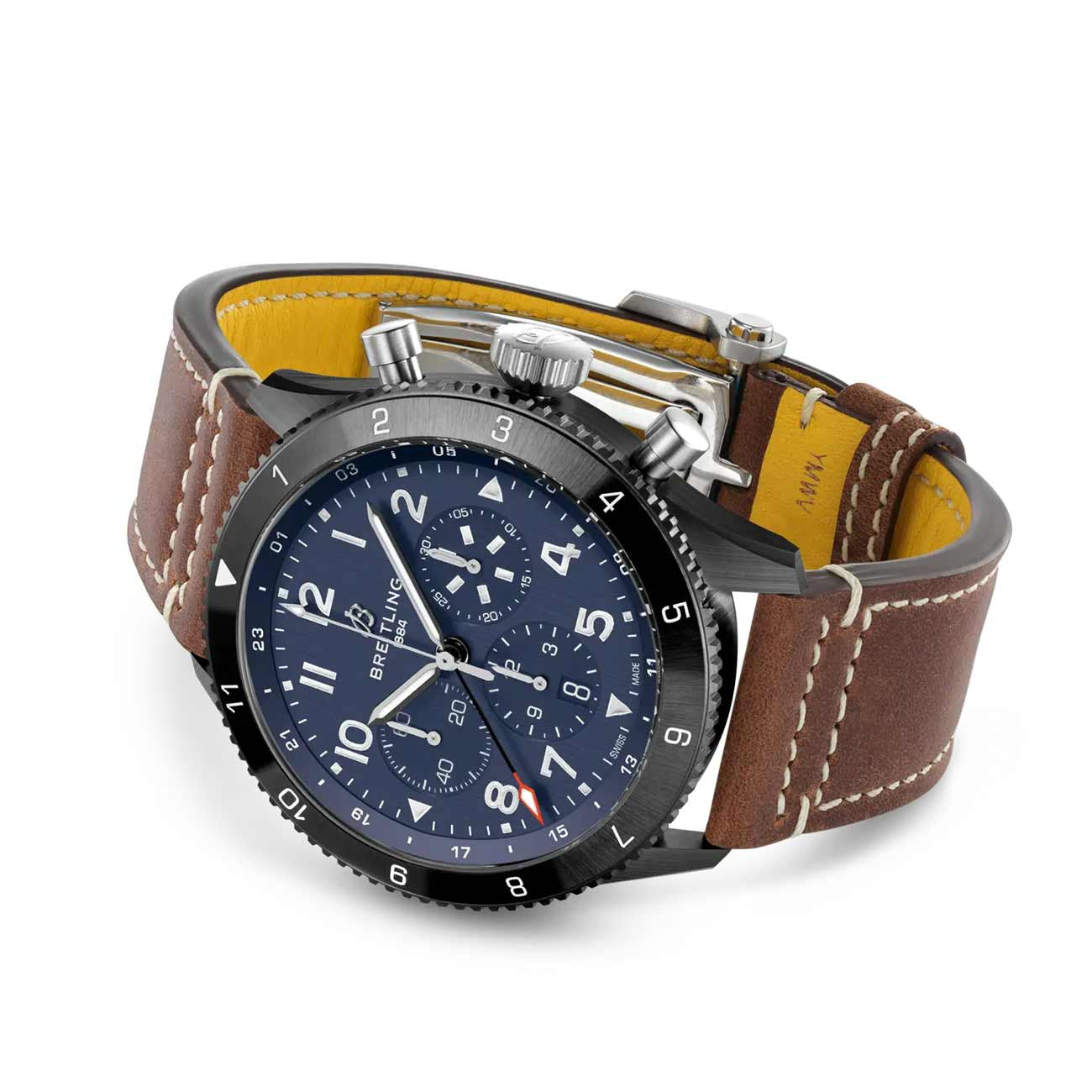 Breitling Super AVI B04 GMT Chronograph Corsair with Brown Strap - 46mm