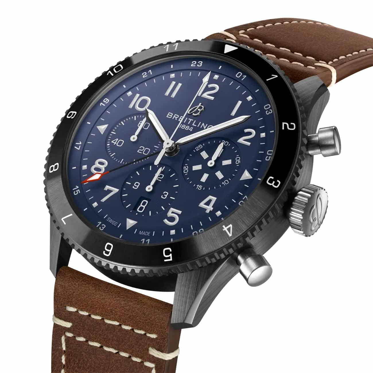 Breitling Super AVI B04 GMT Chronograph Corsair with Brown Strap - 46mm
