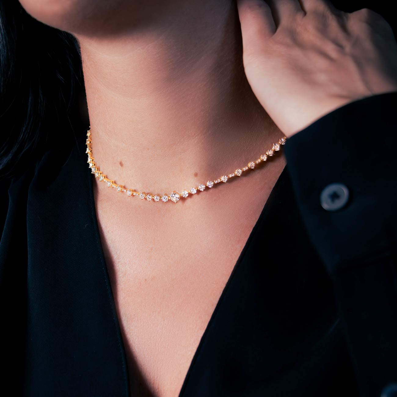 4 Carat Scattered Diamond Tennis Necklace