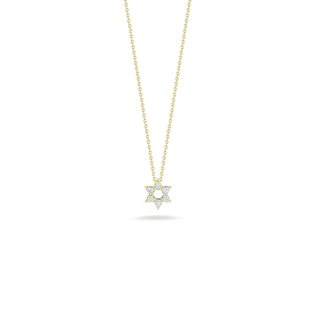 Roberto Coin Tiny Treasures Yellow Gold Diamond Star of David Necklace