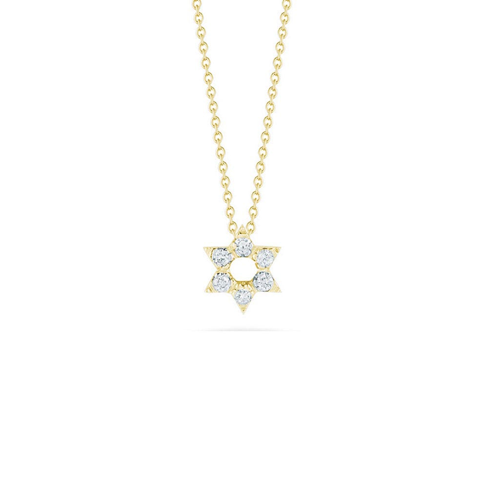 Roberto Coin Tiny Treasures Yellow Gold Diamond Star of David Necklace
