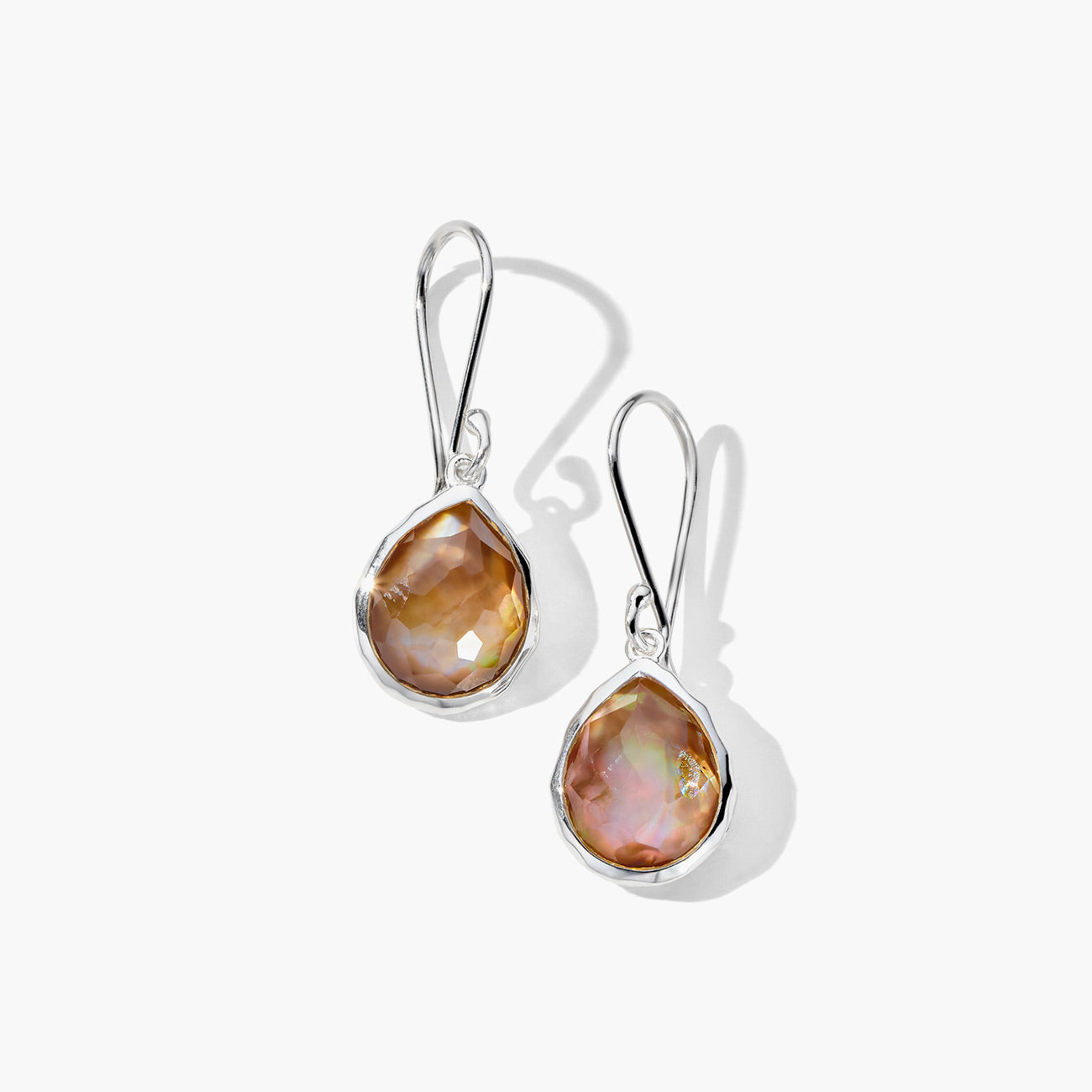 Ippolita Rock Candy Teeny Crystal and Brown Shell Doublet Teardrop Earrings