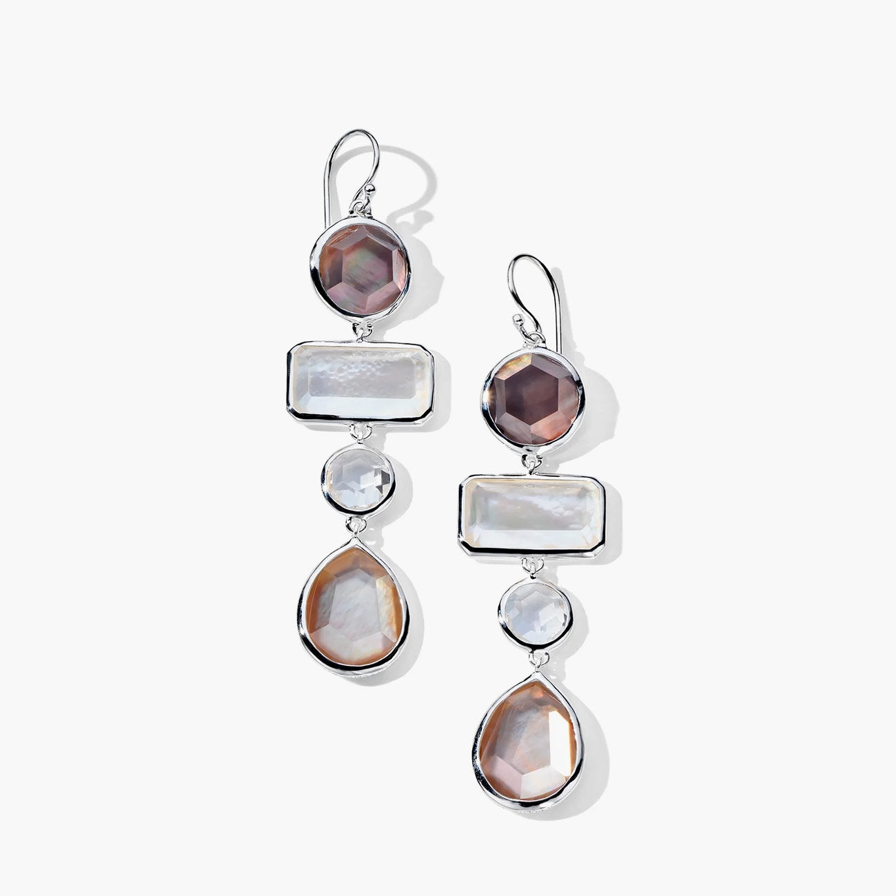 Ippolita Rock Candy Large Mixed-Cut 4-Tier Drop Earrings in Sabbia