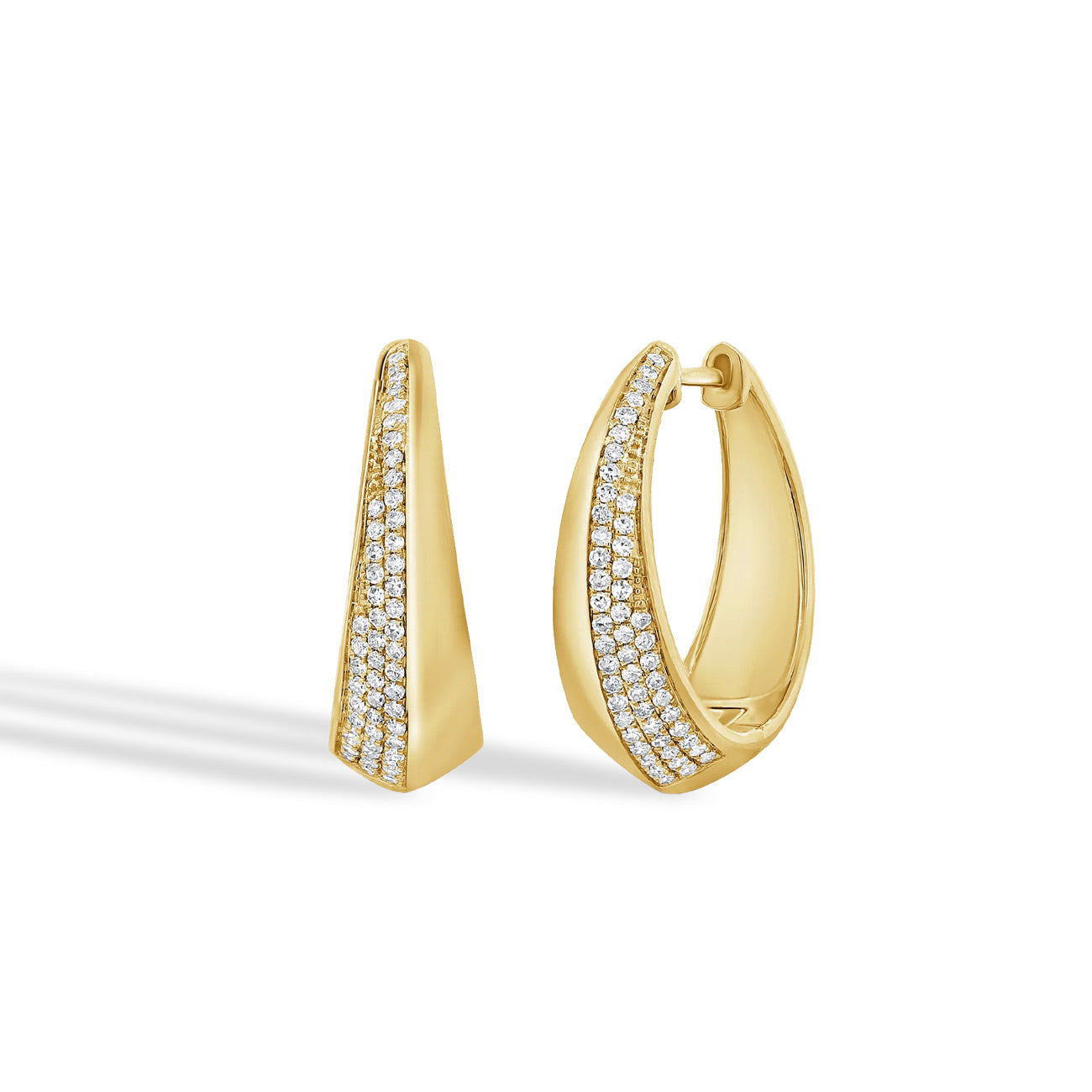 Diamond Edge Pave Hoops