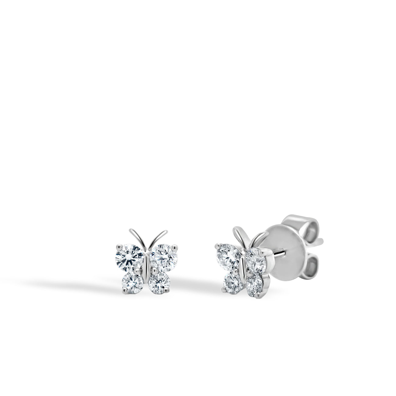 Diamond Butterfly Stud Earrings