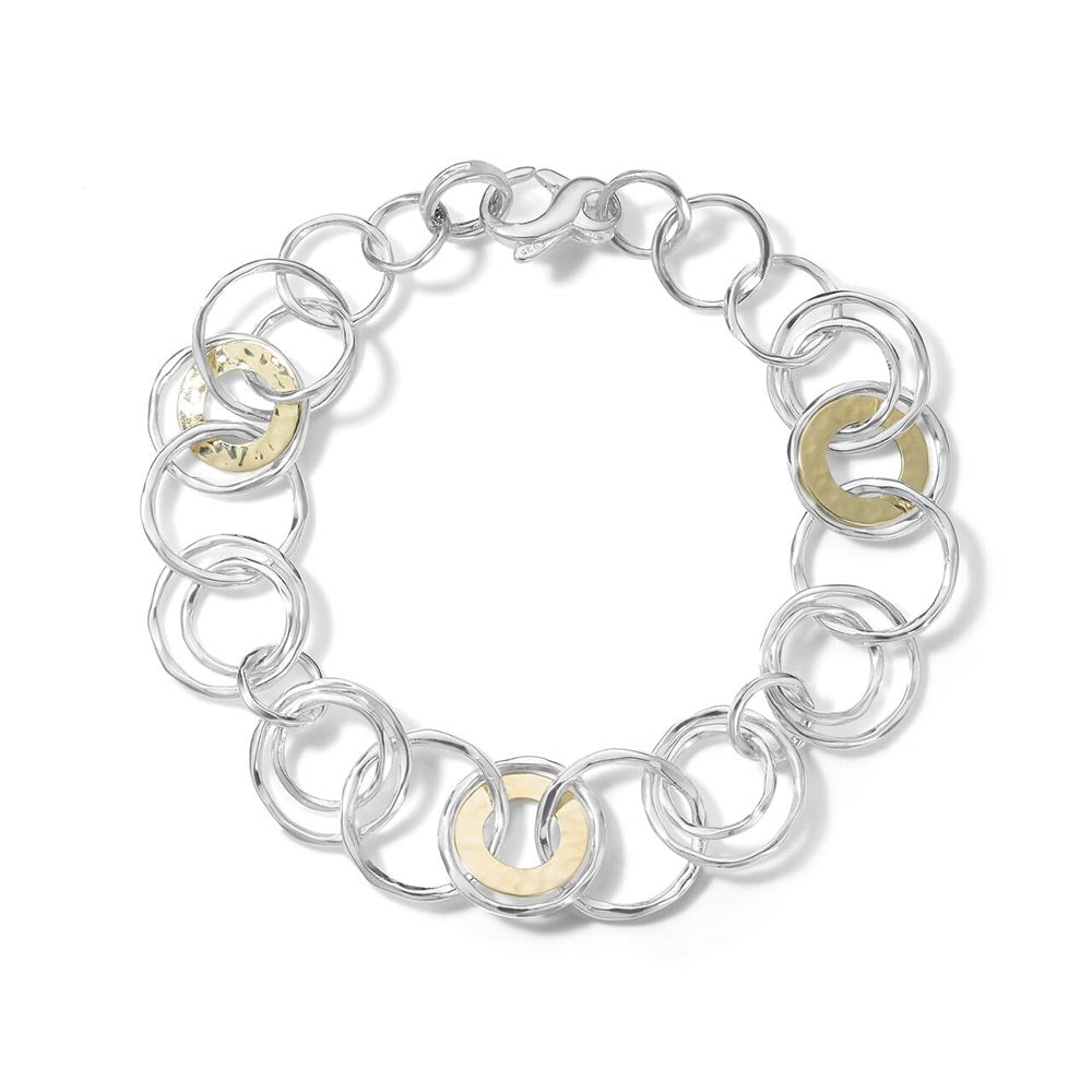Ippolita Chimera Classico Two Tone Hammered Interlinked Bracelet