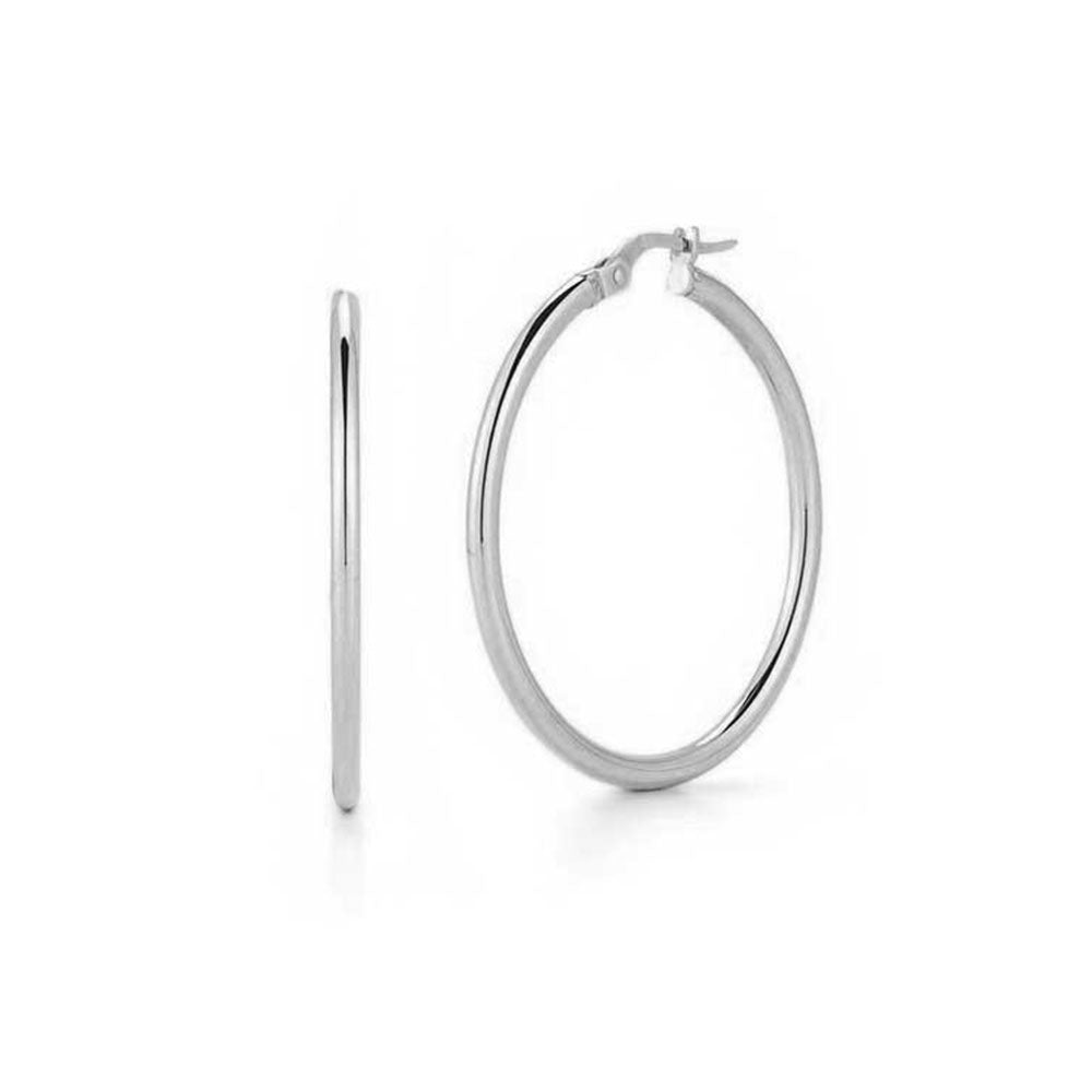 Roberto Coin White Gold 35mm Hoop Earrings