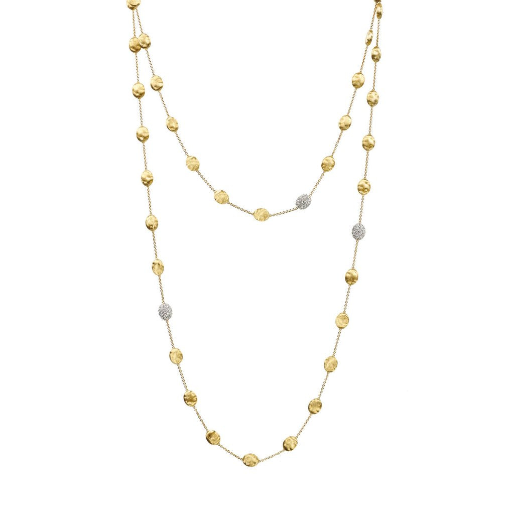 Marco Bicego Siviglia Yellow Gold and Diamond Long Necklace