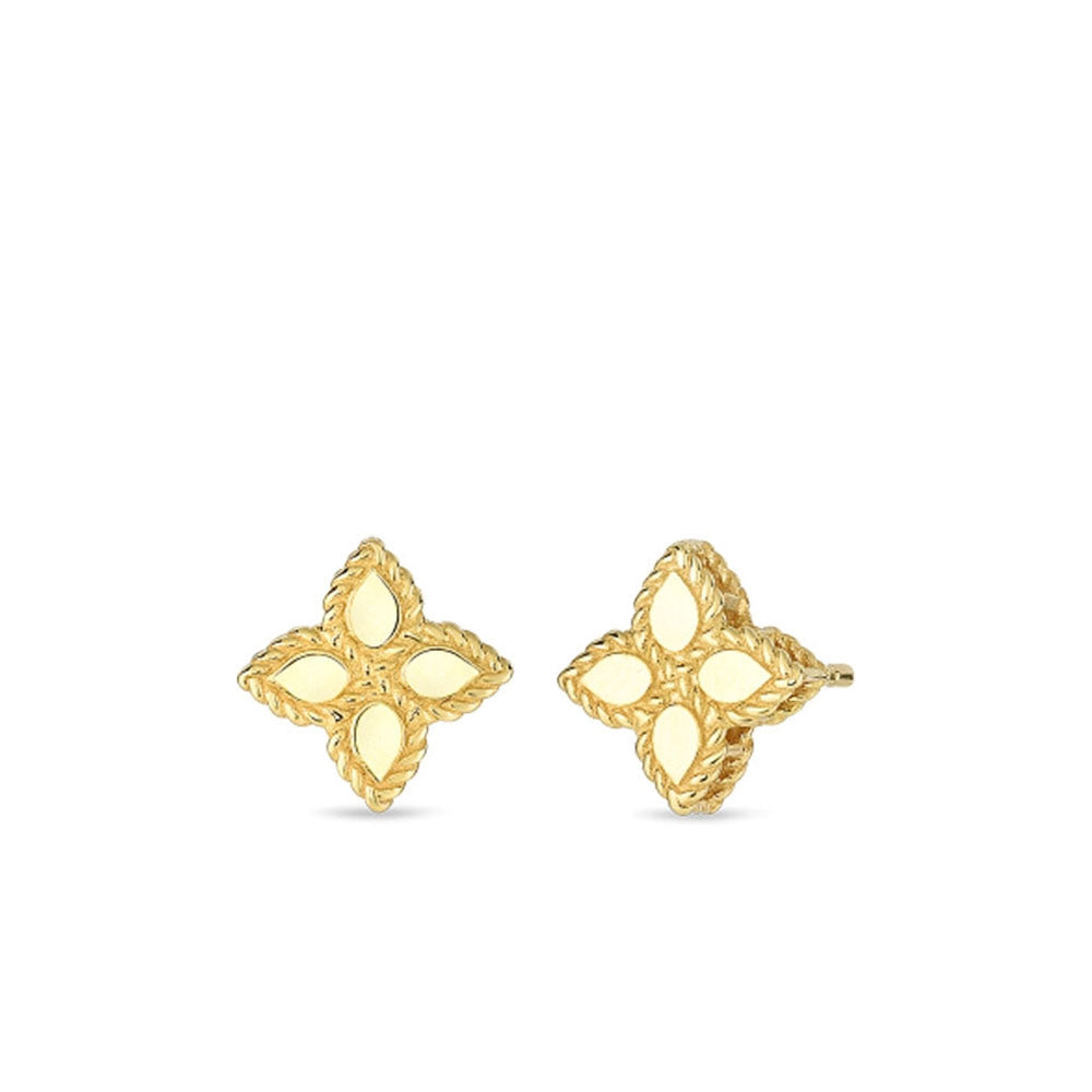 Roberto Coin Princess Flower Yellow Gold Small Stud Earrings