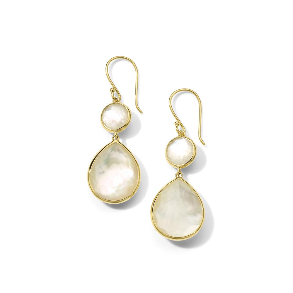 Ippolita Rock Candy Snowman Mother of Pearl Drop Gold Earrings