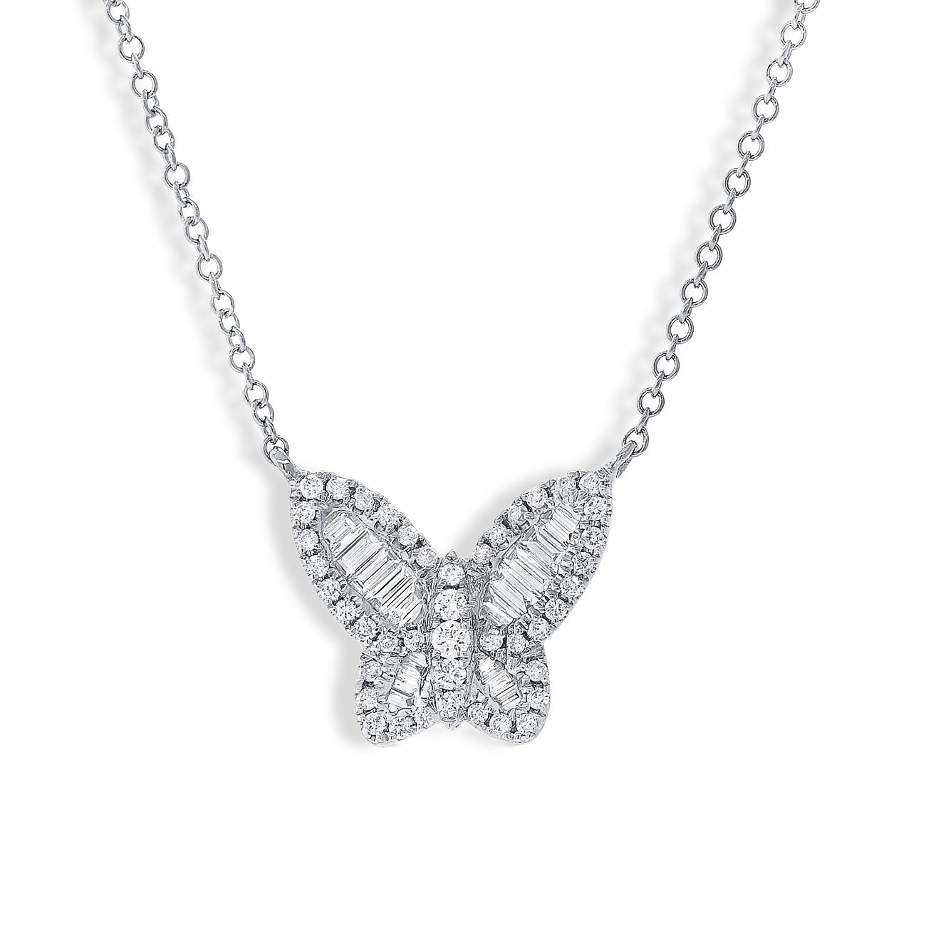 Diamond Butterfly Pendant Necklace