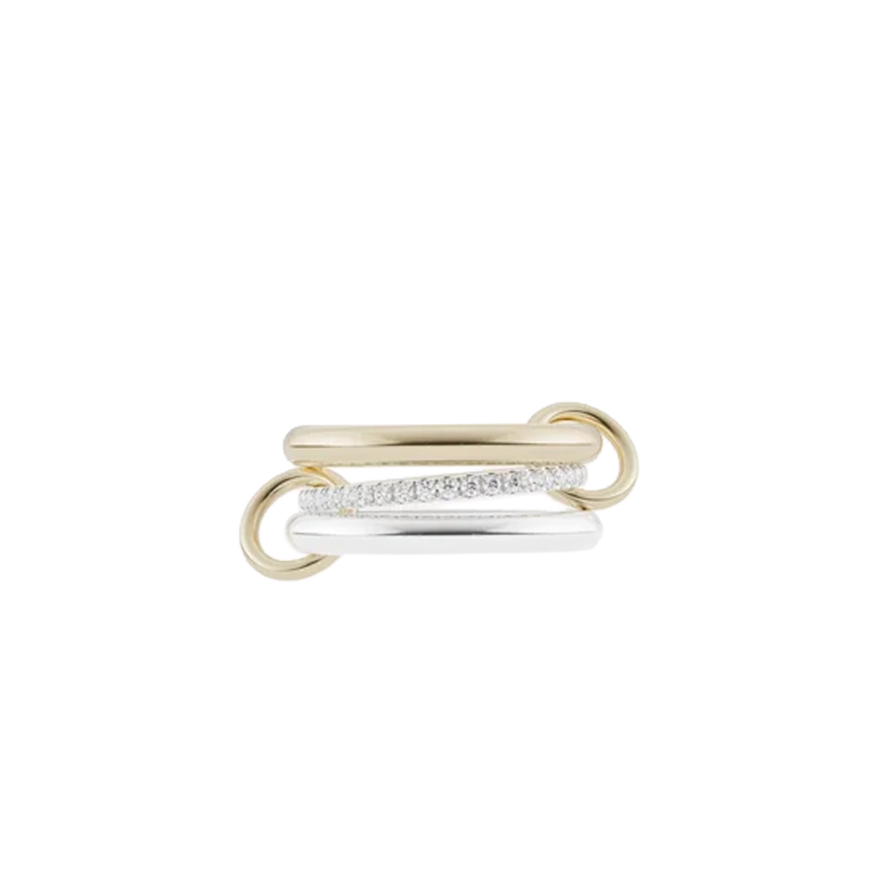 Spinelli Kilcollin Libra Petite Silver Gold Diamond Pave Ring