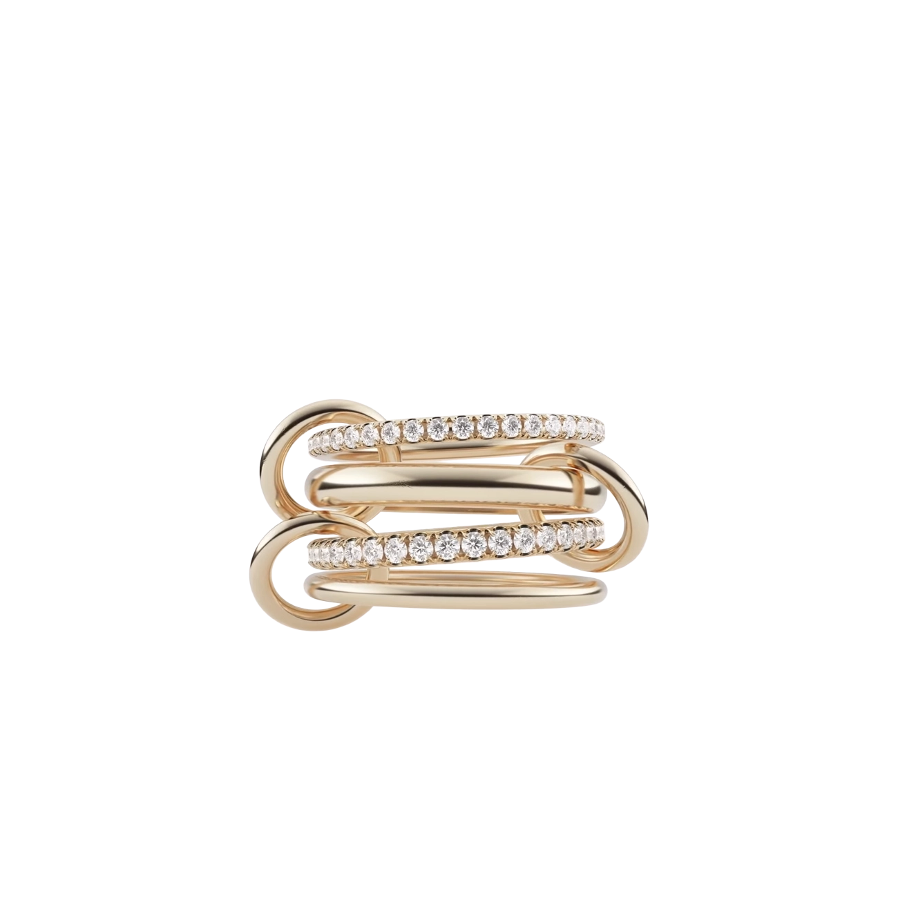 Spinelli Kilcollin Polaris Ring in Yellow Gold with White Diamond, Detail View.
