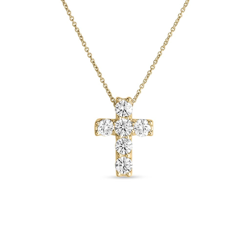 Roberto Coin Tiny Treasure Square Diamond Set Cross
