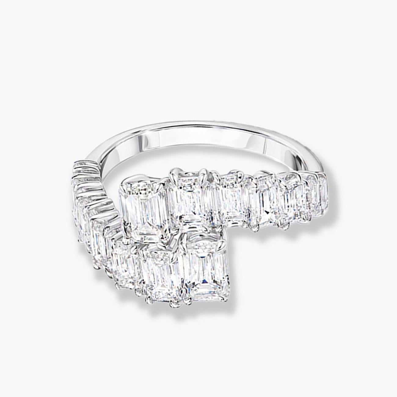 Private Label 10 Carat Emerald Bypass Harmony Ring