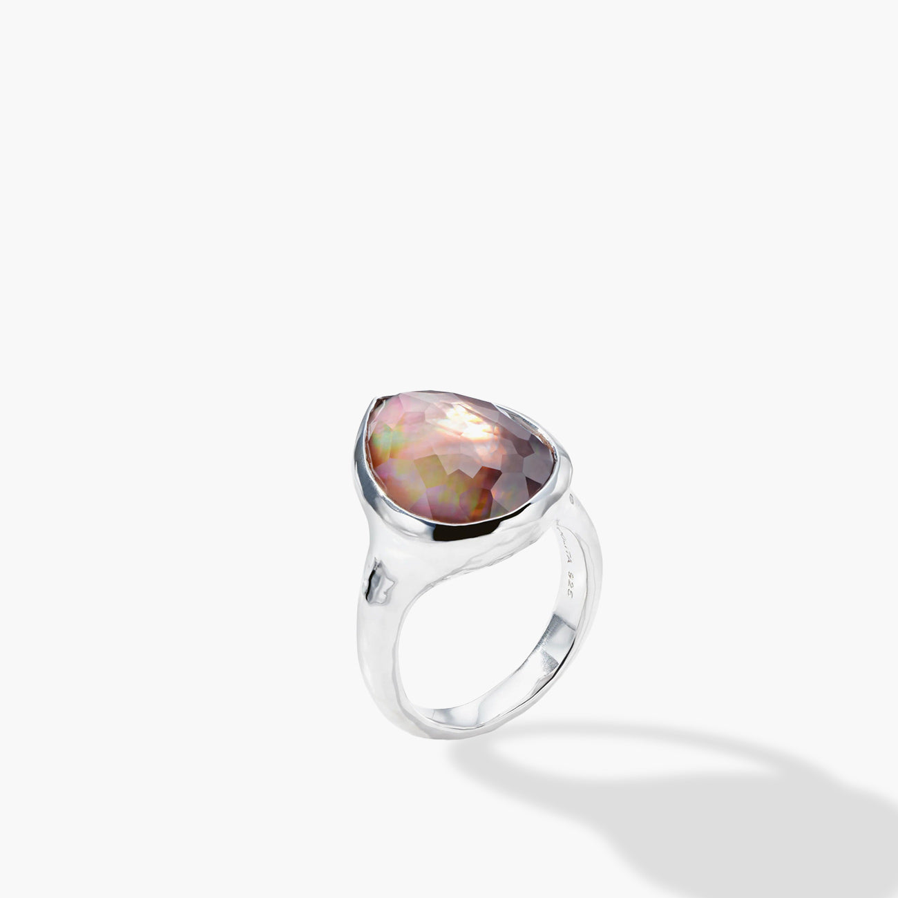Ippolita Rock Candy Medium Teardrop Crystal and Black Shell Doublet Ring