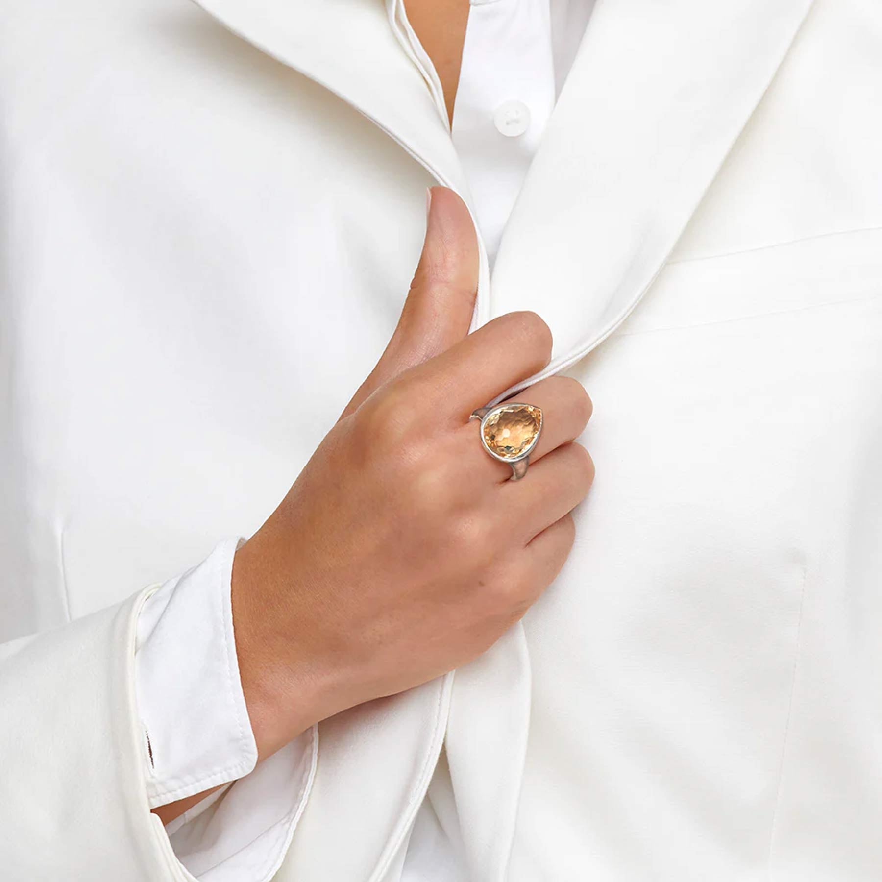 Ippolita Rock Candy Medium Teardrop Crystal and Mother-of-Pearl Doublet Ring