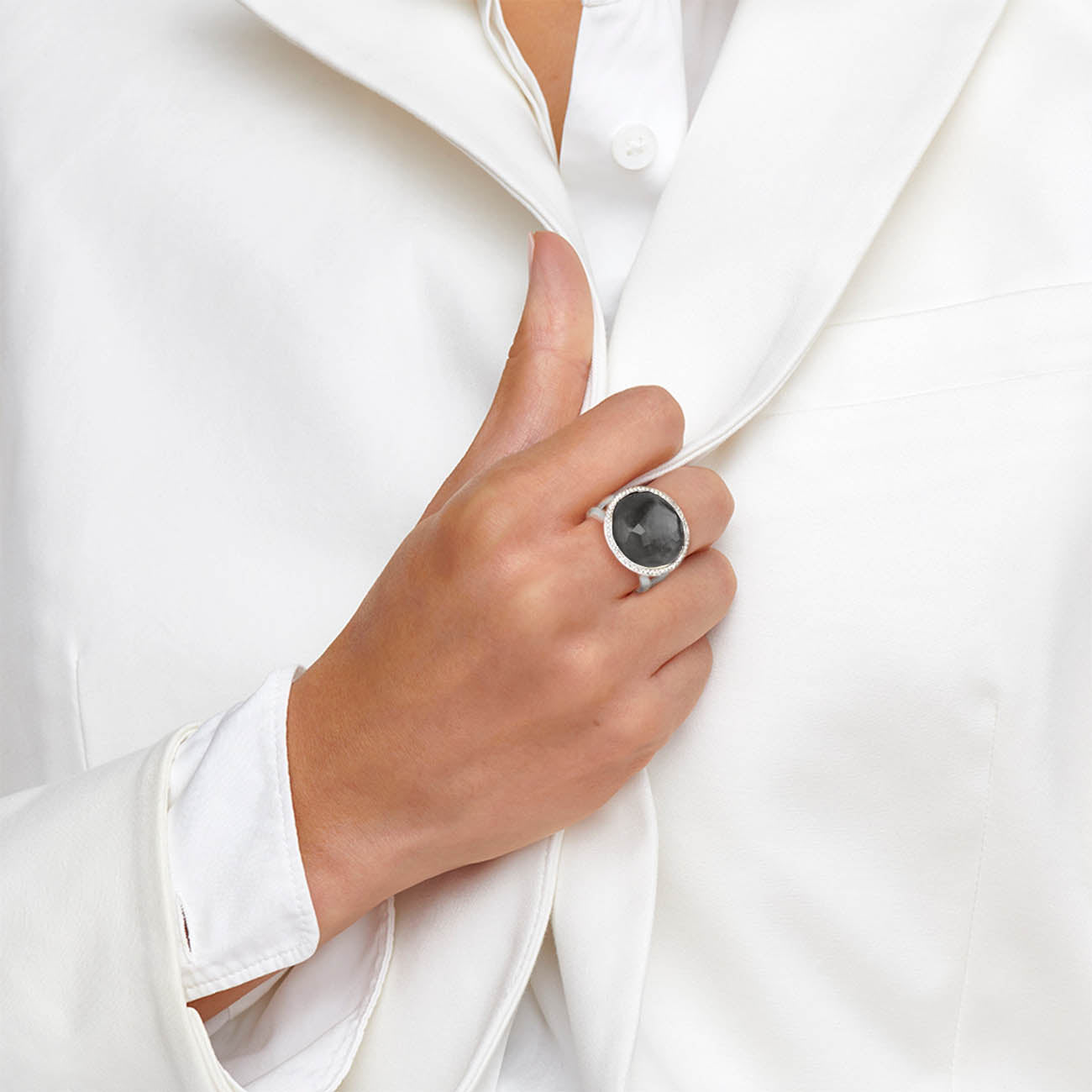 Ippolita Lollipop Medium Ring in Sterling Silver with Diamonds