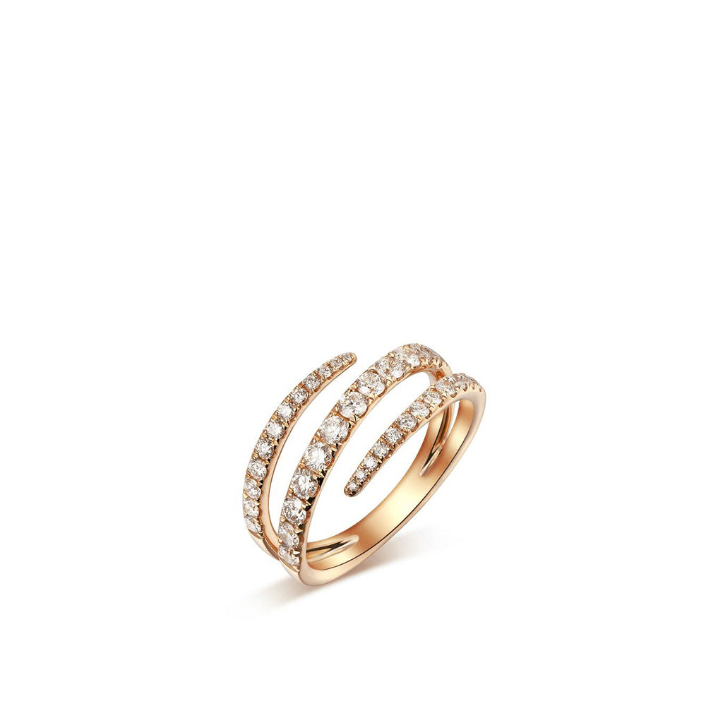 Diamond Triple Criss-Cross Ring