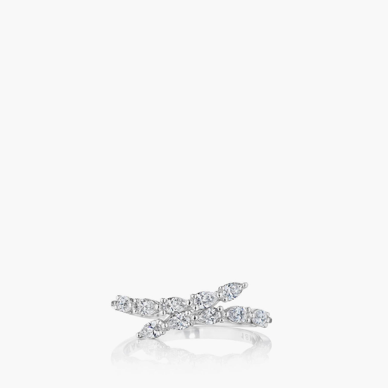 Tacori Crescent Pear Lab Grown Diamond Ring in 18K White Gold