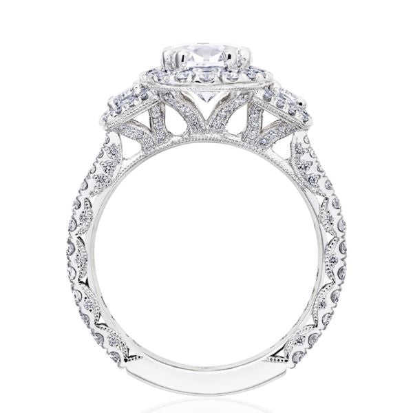 Tacori RoyalT Emerald Cut Triple Bloom with Cadillac-Cut Side Stones