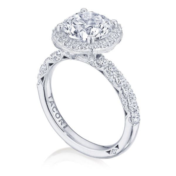 Tacori Petite Crescent Cushion Bloom Diamond Engagement Ring Setting