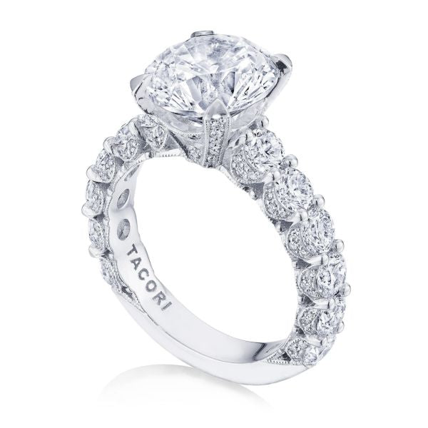 Tacori RoyalT Round Diamond Platinum Engagement Ring Setting